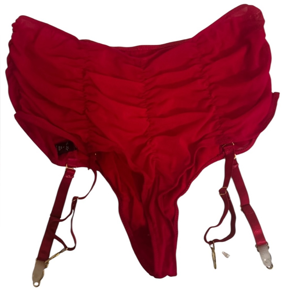 Tia Lyn  Red lingerie with garter straps NWOT